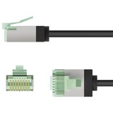 goobay Ultraflexibles Cat.8.1 Patchkabel slim, U/FTP schwarz, 1 Meter, extrakurze Stecker