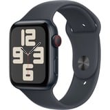 Apple Watch SE, Smartwatch schwarz, Aluminium, 44 mm, Sportarmband Mitternacht S/M, Cellular