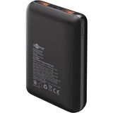 goobay Powerbank Kompakt 20.000 mAh schwarz, 20 Ah, 1x USB-A, 1x USB-C, Power Delivery, Quick Charge