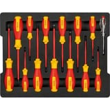 Bosch VDE Schraubendreher-Set PH/SL Professional, 14-teilig rot/gelb, 13 VDE-Schraubendreher, Phasenprüfer SL3, L-BOXX