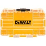 DEWALT TOUGHCASE Koffer klein gelb, leer, mit Halterungen und Schüttbox