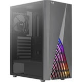 Aerocool Delta A-BK-v1, Tower-Gehäuse schwarz, Seitenteil aus Acryl