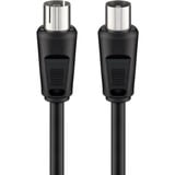 goobay RF-Stecker auf RF-Buchse, Kabel schwarz, 2,5 Meter