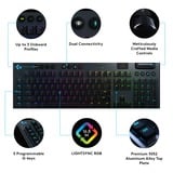 Logitech G915 LIGHTSPEED, Gaming-Tastatur schwarz, DE-Layout, GL Tactile