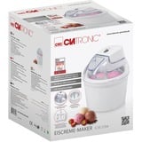 Clatronic Eiscreme-Maker ICM 3764, Eismaschine weiß, für 1.500ml Eiscreme, 12 Watt