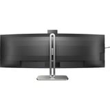 Philips 49B2U5900CH/00, LED-Monitor 124 cm (48.8 Zoll), schwarz/silber, DisplayPort, HDMI, Adaptive-Sync, USB-C, Curved, Webcam, HDR