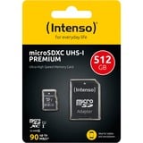 Intenso Premium 512 GB microSDXC, Speicherkarte schwarz, UHS-I U1, Class 10