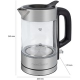 ProfiCook Glas-Wasserkocher PC-WKS 1229 G edelstahl/schwarz, 1 Liter