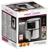 ProfiCook Heißluftfritteuse PC-FR 1239 H edelstahl/schwarz, 1.400 Watt, Korb 5,5 Liter