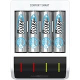 Ansmann Comfort Smart + 4x AA 2100mAh, Ladegerät weiß/schwarz, inkl. 4x AA-Akkus mit 2100 mAh