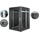 Digitus Netzwerkschrank Unique Serie - 800x800 mm (BxT), IT-Schrank schwarz, 22 Höheneinheiten