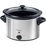 Bestron Slow Cooker ASC350, Multikocher edelstahl/schwarz, 180 Watt, 3,5 Liter