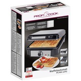 ProfiCook Waffelautomat PC-WA 1241, Waffeleisen schwarz/edelstahl, 1.200 Watt