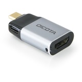 DICOTA Mini Adapter D32047, USB-C > HDMI silber, PD 100 Watt