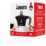 Bialetti Moka Induction, Espressomaschine schwarz/silber, 2 Tassen