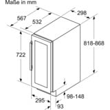 Bosch KUW20VHF0 Serie 6, Weinkühlschrank schwarz