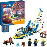 LEGO 60355 City Detektivmissionen der Wasserpolizei, Konstruktionsspielzeug Interaktives Abenteuer-Spielset mit Boot und 4 Minifiguren