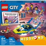 LEGO 60355 City Detektivmissionen der Wasserpolizei, Konstruktionsspielzeug Interaktives Abenteuer-Spielset mit Boot und 4 Minifiguren