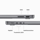 Apple MacBook Pro (14) 2023 CTO, Notebook grau, M3 10-Core GPU, MacOS, Englisch International, 36 cm (14.2 Zoll) & 120 Hz Display, 512 GB SSD