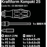 Wera Kraftform Kompakt 25, 7-teilig, Steckschlüssel schwarz/grün, integriertes Magazin