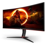 AOC CU34G2XE/BK, Gaming-Monitor 86 cm (34 Zoll), schwarz (matt)/rot, UWQHD, VA, Curved, 144Hz Panel