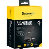 Intenso 3in1 Wireless Charging Stand BS13, Ladestation schwarz, QI-Standard, TWS und Watch, PD3.0, Quick Charge 3.0