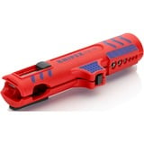 KNIPEX Universal-Abisolier-/ Abmantelungswerkzeug 16 85 125 SB rot/blau, für Rund- und Feuchtraumkabel