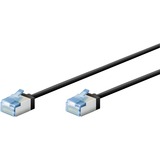 goobay Ultraflexibles Cat.6a Patchkabel slim, U/FTP schwarz, 0,5 Meter, extrakurze Stecker