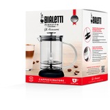 Bialetti Cappuccinatore aus Glas, Milchaufschäumer schwarz/transparent