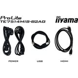 iiyama ProLite TE7514MIS-B2AG, Public Display schwarz (matt), UltraHD/4K, Touchscreen, HDMI, DP, USB-C