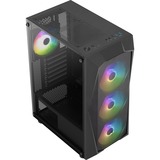 Aerocool Falcon G-BK-v2, Tower-Gehäuse schwarz, Tempered Glass