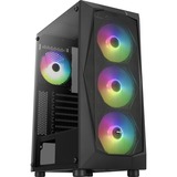 Aerocool Falcon G-BK-v2, Tower-Gehäuse schwarz, Tempered Glass