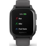 Garmin Venu Sq, Smartwatch dunkelgrau, Schieferfarbenes Silikonarmband