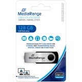 MediaRange Flexi-Drive 128 GB, USB-Stick schwarz/silber, USB-A 2.0