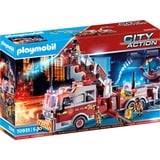 PLAYMOBIL 70935 City Action Feuerwehr-Fahrzeug: US Tower Ladder, Konstruktionsspielzeug mehrfarbig, Mit Licht, Sound und funktionierender Wasserkanone