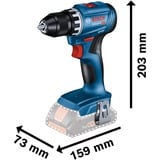 Bosch Akku-Bohrschrauber GSR 18V-45 Professional solo, 18Volt blau/schwarz, ohne Akku und Ladegerät