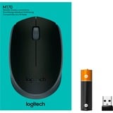 Logitech M171 Wireless, Maus schwarz/grau, 3 Tasten, für Links- und Rechtshänder, kompatibel mit PC/Mac