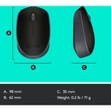 Logitech M171 Wireless, Maus schwarz/grau, 3 Tasten, für Links- und Rechtshänder, kompatibel mit PC/Mac