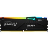 Kingston FURY DIMM 16 GB DDR5-6000, Arbeitsspeicher schwarz, KF560C30BBEA-16, FURY Beast RGB, INTEL XMP, AMD EXPO