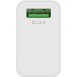 goobay USB Schnellladegerät QC3.0 (18W) weiß weiß, Quick Charge (QC3.0)