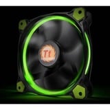 Thermaltake Riing 14 LED Green 140x140x25, Gehäuselüfter schwarz/grün, 140 mm