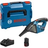 Bosch Akku-Staubsauger GAS 12V, Handstaubsauger in L-BOXX mit 2 x 3,0 Ah Akku