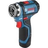 Bosch Akku-Bohrschrauber GSR 12V-15 FC Professional, 12Volt blau/schwarz, 2x Li-Ionen Akku 2,0Ah, in L-BOXX