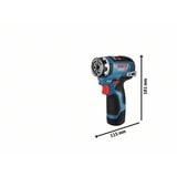 Bosch Akku-Bohrschrauber GSR 12V-35 FC Professional, 12Volt blau/schwarz, 2x Li-Ionen Akku 3,0Ah, mit FlexiClick Bohrfutter, L-BOXX