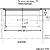 Bosch CleanAirPlus Umluftmodul DWZ1IX1C6, Umrüst-Set silber