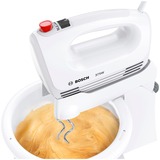 Bosch Handmixer CleverMixx MFQ2600W weiß/rot, 375 Watt, mit Schüssel und Geräteständer