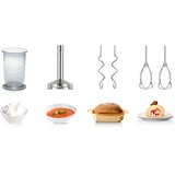 Bosch Handmixer-Set Styline MFQ4080 weiß/silber, 500 Watt, mit Zerkleinerer und Edelstahlmixfuß