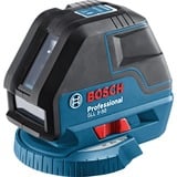 Bosch Linienlaser GLL 3-50 Professional, Kreuzlinienlaser blau/schwarz, Laserzieltafel, Schutztasche