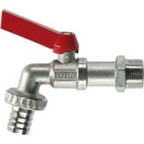 GARDENA Kugel-Auslaufventil 7332-20, Wasserhahn silber/rot, 26,5mm (G 3/4"), 13mm (1/2")