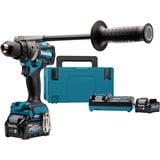 Makita Akku-Bohrschrauber DF001GD201 XGT, 40Volt blau/schwarz, 2x Li-Ionen Akku 2,5Ah, MAKPAC